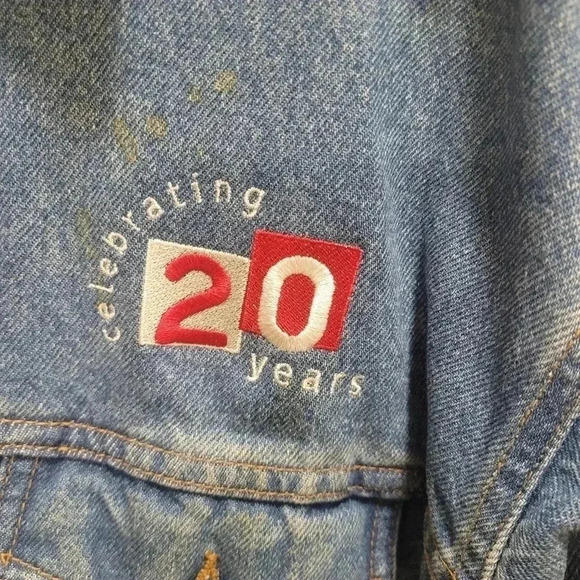 Vintage VTG Showtime Denim Jacket "Celebrating 20 Years" Has Some stains. See p - Picture 2 of 9